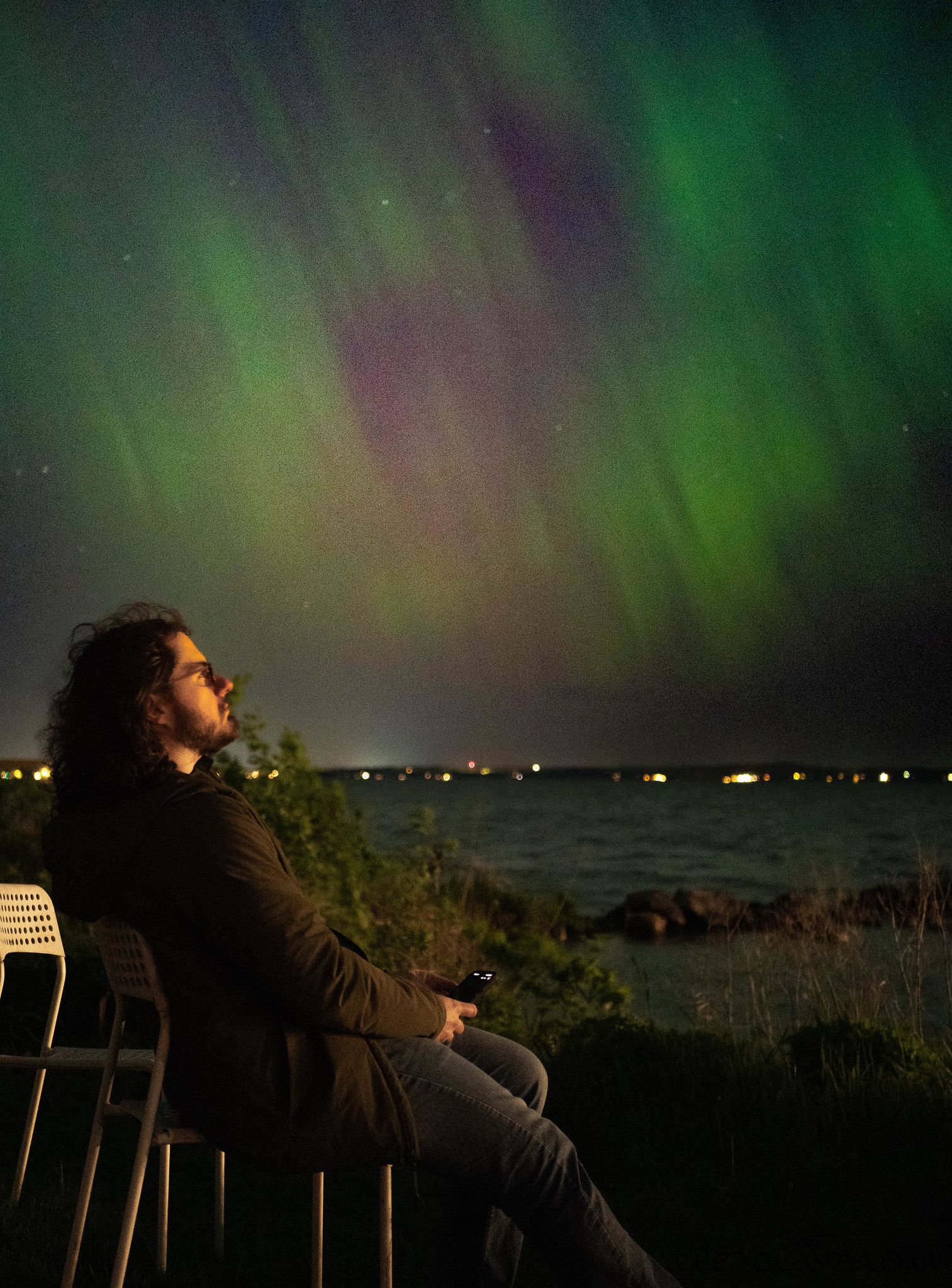 Aurora borealis over Lake Mendota